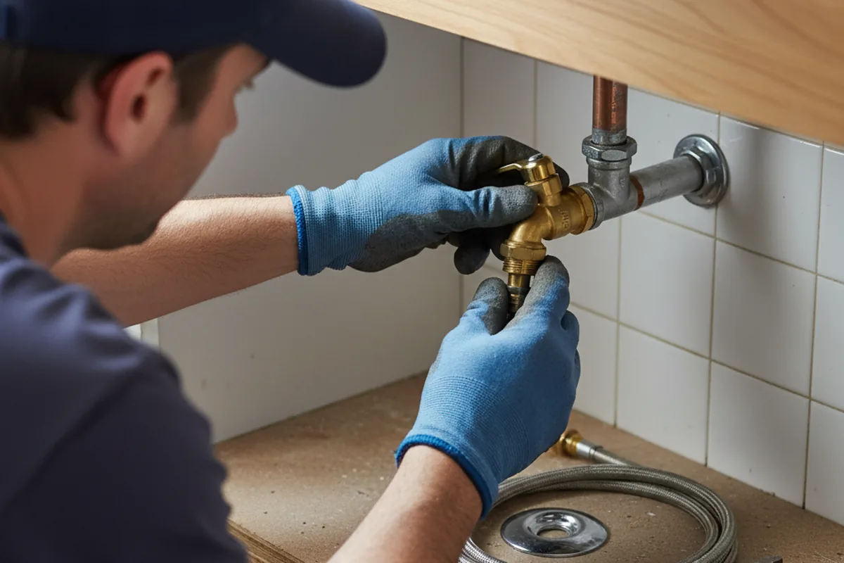 Shutoff valve and fitting work during Burst Pipe Repair in Chester